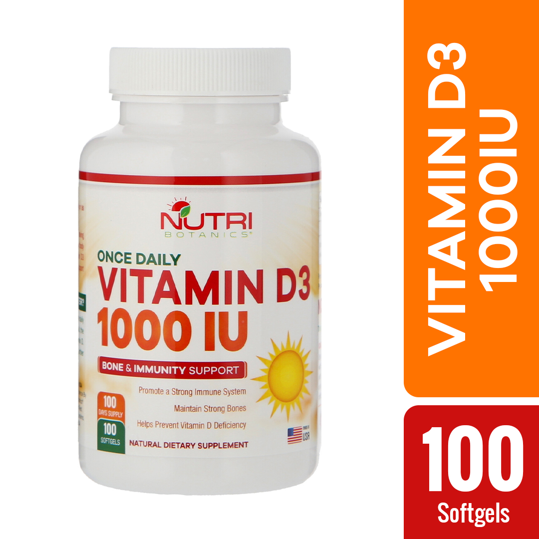 Nutri Botanics Vitamin D3 1000IU Immune Support, Bone Health